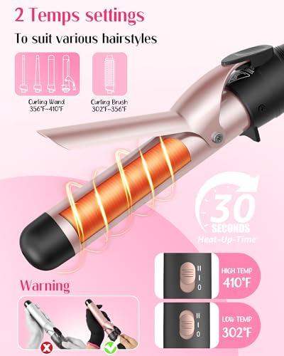 5-in-1 Curling Iron Set with Interchangeable Wands & Brush
