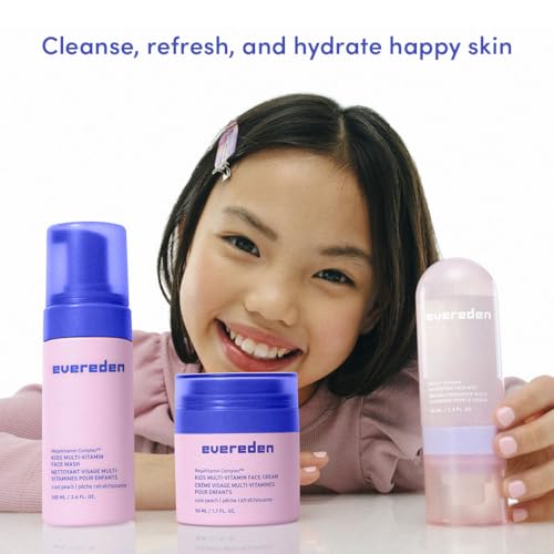 Evereden Kids Peach Face Mist, Wash & Moisturizer Set - Dermatologist-Tested