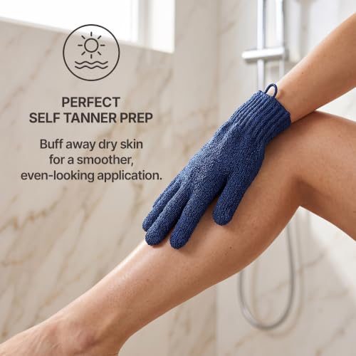 Exfoliating Gloves (4 Pack) - Remove Dead Skin & Improve Texture
