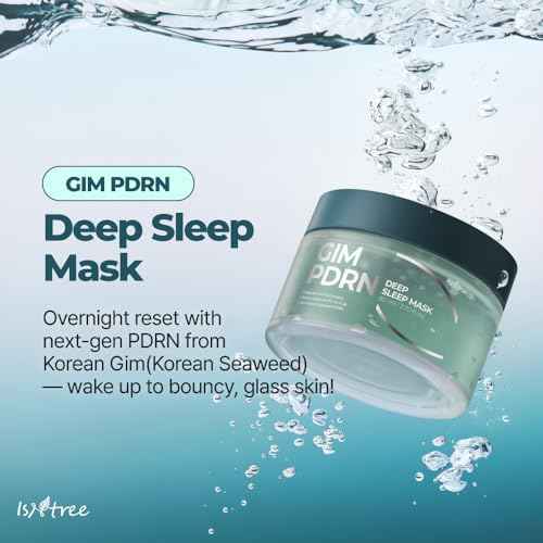 IsNtree Gim PDRN Deep Sleep Mask 80ml, 2.7 fl oz | Korean SEAWEED Skincare Sleeping Mask gel | Night Cream | Facial Mask | Overnight Gel mask for Hydration & Skin Bounce
