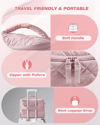 Marscamd Nail Polish Organizer Bag – Holds 42 Bottles, Pink