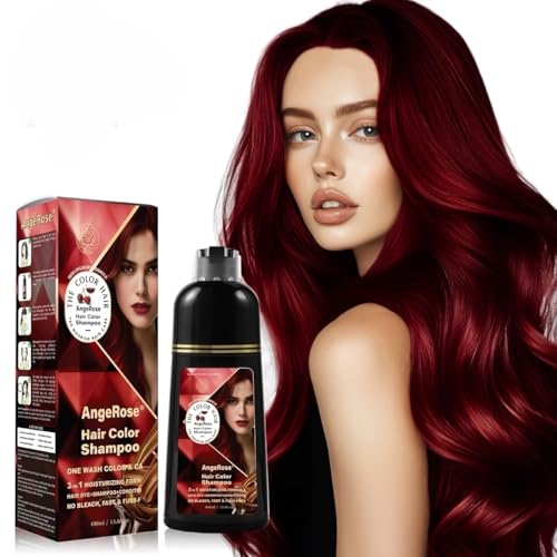 Wine Red Hair Dye Shampoo - 3-in-1 Gray Coverage, 400ML