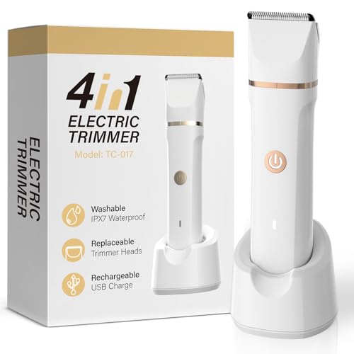 4-in-1 Electric Bikini Trimmer for Women - Waterproof Facial & Body Grooming Kit