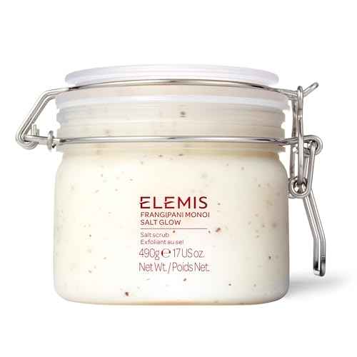 ELEMIS Frangipani Monoi Salt Glow 490g, Tropical Body Scrub To Exfoliate & Hydrate for Radiant Skin
