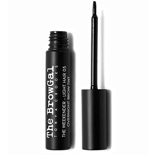 The BrowGal - Weekender Light Hair 03 – Overnight Brow Tint, Waterproof Eyebrow Gel for Long Lasting Eye Brow Make-Up - No Flaking, No Smudging, No Clumping, Peel Off for All Types of Eyebrows - 6 Ct