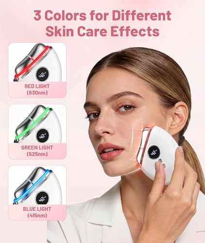4-in-1 Red Light Therapy Gua Sha Facial Tool with Heat & Vibration