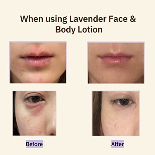 cell happy co Lavender Face & Body Lotion, COSMOS organic certifed, Organic French Lavender Flower Water and Oil, 5 kinds of herbal extract, Sensitive & Trouble skin (10.1 floz)