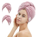 M-bestl 2 Pack Microfiber Hair Towel Wrap for Quick Drying