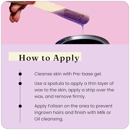Depileve Strip Wax for Hair Removal - Lavender Rosin Wax for Sensitive Skin - Full-Body - Ideal for Delicate Areas - Moisturizing Strip - for Salon and At-Home Use - 14 oz
