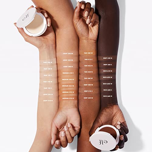 e.l.f. Camo Powder Foundation, Lightweight, Primer-Infused Buildable & Long-Lasting Medium-to-Full Coverage Foundation, Fair 120 N