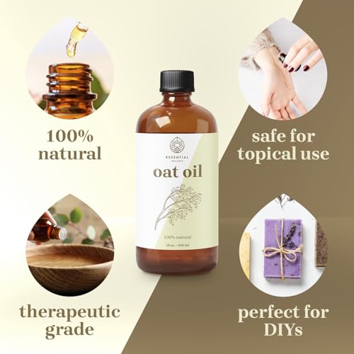 Oat Oil - Premium Undiluted Carrier Oil | for Skin, Face, Body, Hair Revitalization | Vegan & Cruelty Free (16 Fl Oz)