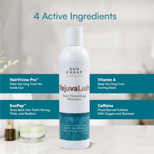 RejuvaLush Hair Thickening Shampoo for Women - Doctor-Formulated Scalp Care