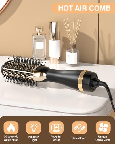 Nurifi Hair Dryer Brush Blow Dryer Brush in One, Professional One Step Hair Dryer and Styler Volumizer with Negative Ion, Hot Air Brush for Drying, Straightening, Curling, Salon All Hair Types