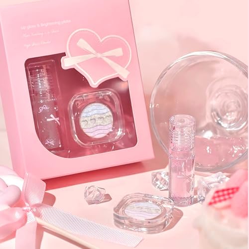 HOSAILY Face Highlighter & Lip Gloss Combo Set – Shimmer Palette