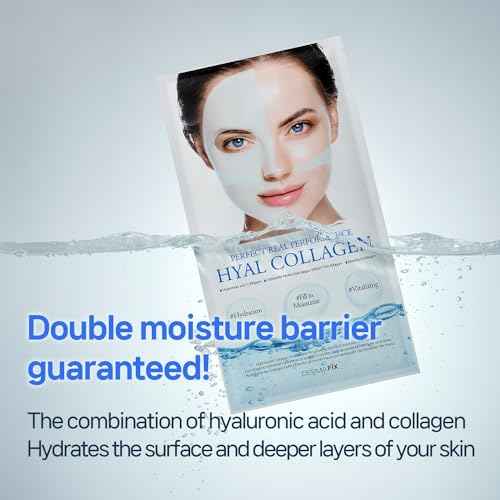 DERMAFIX HYALCOLLAGEN Hydrolyzed Collagen Face Masks, Moisturizing and Vitalizing, 23g each, Value Pack of 8
