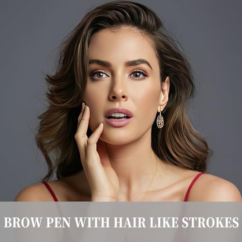 BLUE LOVE 2PCS Two Prong Eyebrow Pens for Women - Waterproof, Long-Lasting Microblading Brow Pencils with Hair-Like Strokes for All-Day Eye Makeup (2PCS Brown)