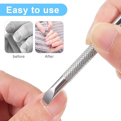 Dual-Ended Stainless Steel Cuticle Pusher & Nail Cleaner - 2 Pack