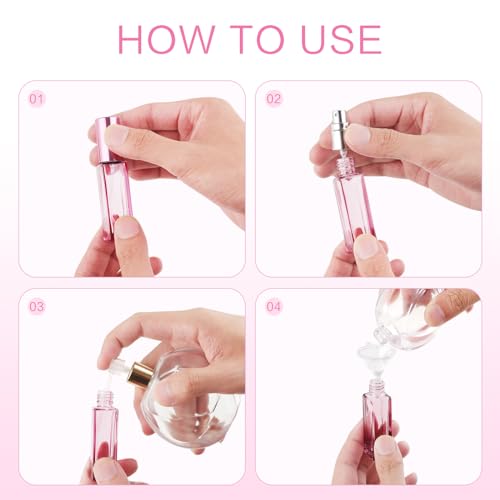 YOCASII 10ml Glass Travel Perfume Bottles - Refillable & Leakproof (4PCS)