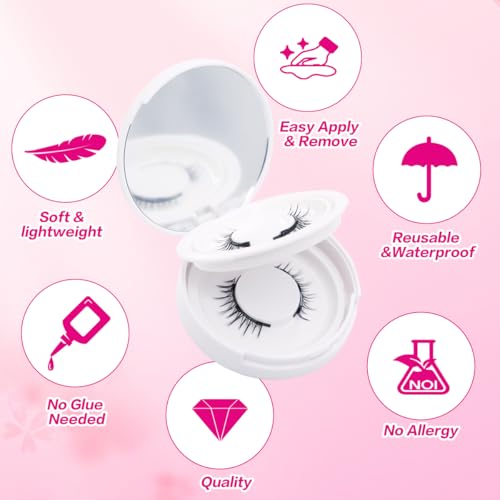 Magnetic Eyelashes Kit 2 Pairs with Applicator | Waterproof Reusable