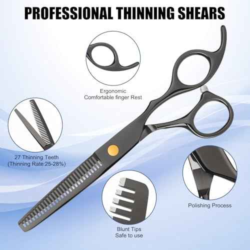 Hair Cutting Scissors Shears Kits, Professional Haircut Scissors Set with Thinning Shears, Stainless Steel Barber Scissors for Men, Women Kids Salon