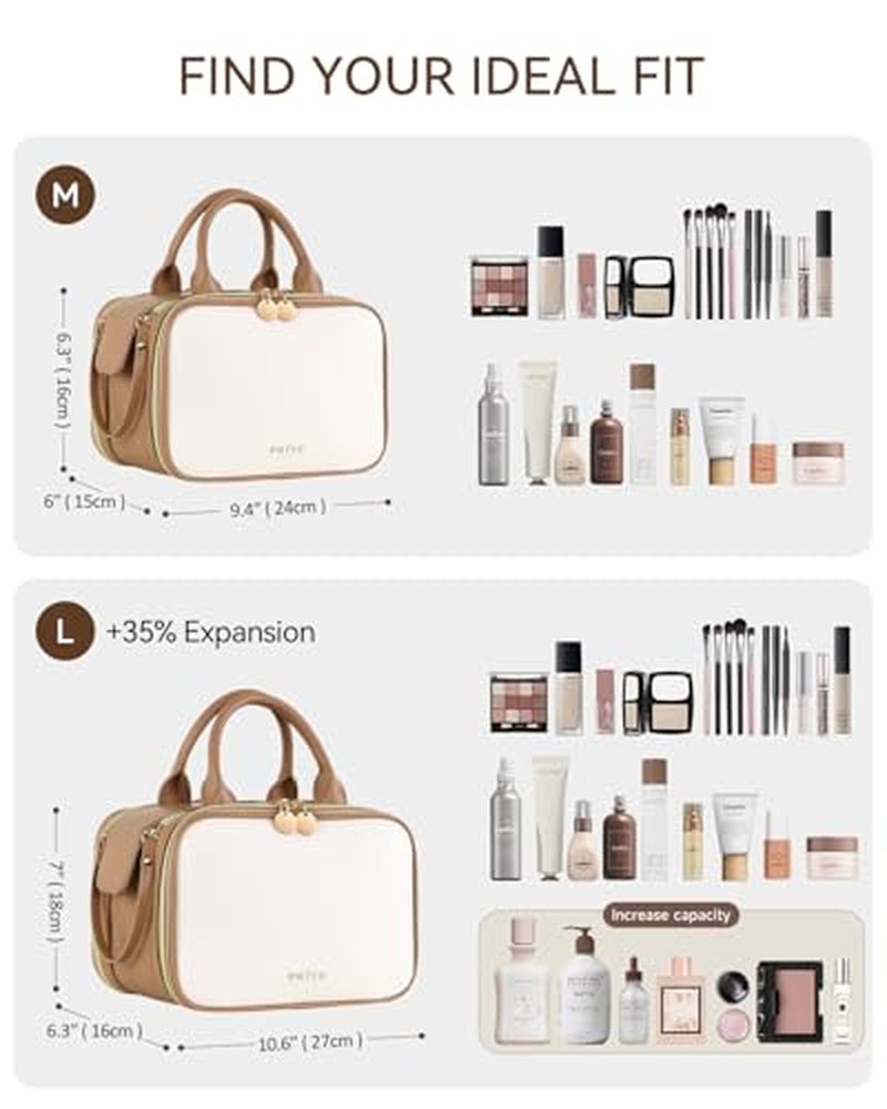 Prite Travel Makeup Bag Large Waterproof Cosmetic Organizer