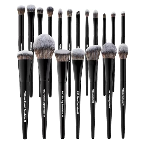 19-Piece Professional Makeup Brush Set with Labels – Vegan