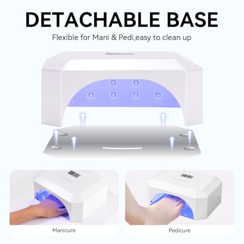 Makartt UV LED Nail Lamp White - Rechargeable 36W Gel Curing Light with 4 Timers & Auto Sensor
