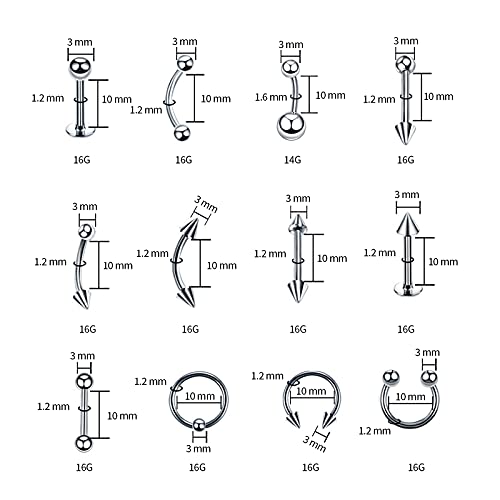 Body Piercing Kit - 84/98/120PCS Tools for Nose, Tongue, Lip, Ear, Eyebrow & More