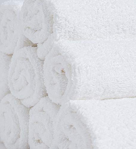 100% Cotton Washcloths 24 Pack - 12x12 Soft & Absorbent