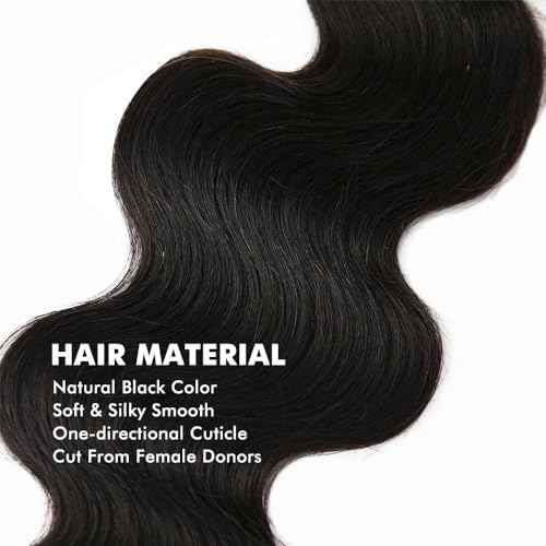 Body Wave Bundles Human Hair 18 20 22Inch Human Hair Raw Bundles 100% Unprocessed Brazilian Virgin Quick Weave Hair 3 Bundles for Black Women Natural Color