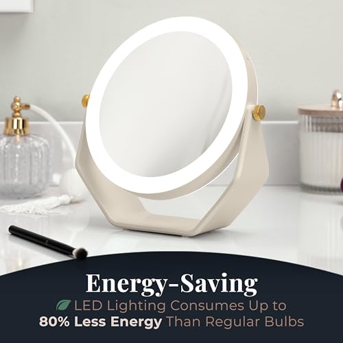 Zadro 8-Inch Lighted Makeup Mirror with 5X/1X Magnification