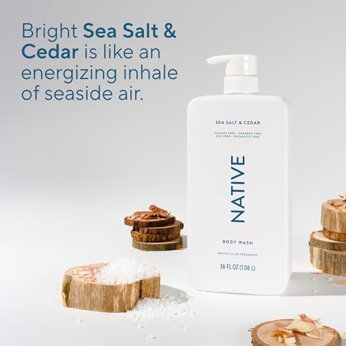 Native Sea Salt & Cedar Body Wash, 36 oz Pump Bottle