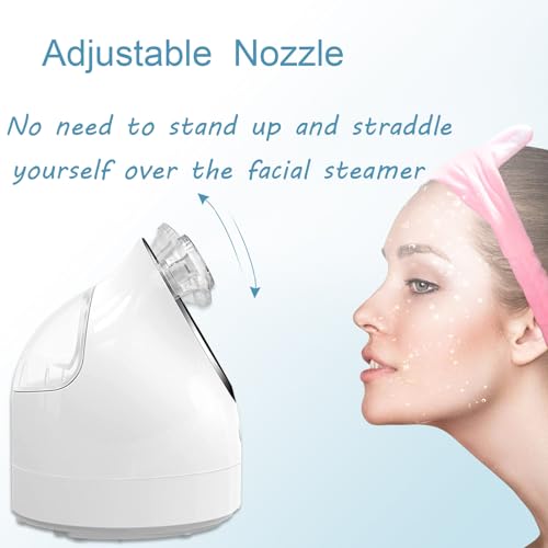 Kingsmile Facial Steamer, 2 in 1 Face Steamer for Facial,Compact Nano Steamer with Aromatherapy,Face Humidifier - Adjustable Nozzle, Warm Powerful Steam for Home SPA,Cleanses and Moisturizes,Sinuses