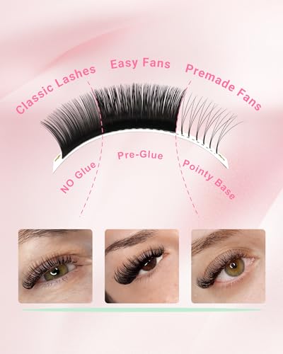 NAGARAKU Easy Fan Volume Lash Extensions 0.07 D Curl 8-15mm Mix