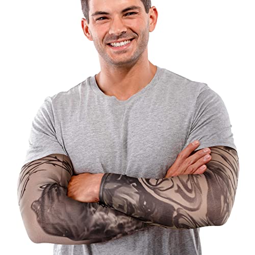 Geyoga Tattoo Sleeves - 12 Pack Fake Arm Sleeves UV Protection