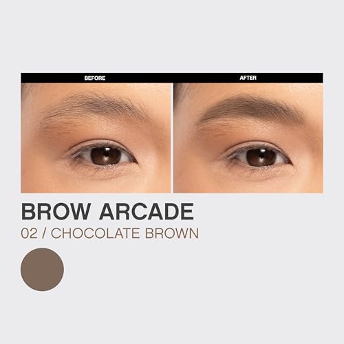 Vivienne Sab? Brow Arcade Eyebrow Pencil ? Micro Definer with Brush for Natural Shaping, Long-Wear Color for Full, Defined Arches, Shade 02 Chocolate Brown, 0.035 oz