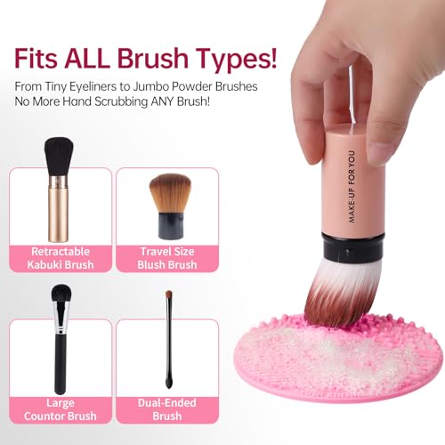 Makeup Brush Cleaner Set with Silicone Mat & Shampoo