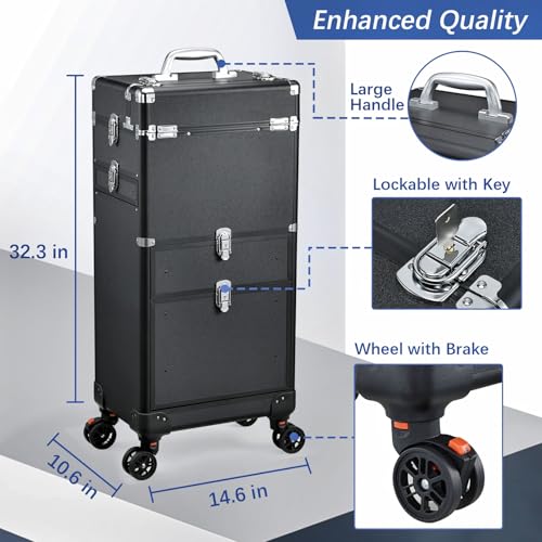 Salon Cart with 4 Drawers & Lockable Wheels
