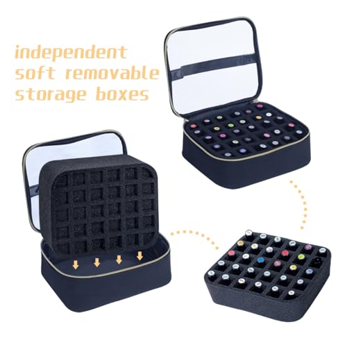 Nail Polish Organizer Case - Holds 30 Bottles with Clear Lid
