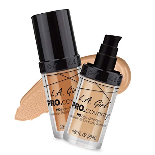 L.A. Girl Pro Coverage Liquid Foundation, Soft Honey, 0.95 Fl Oz