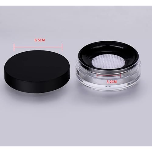 HLLMX 2 PCS Empty Loose Powder Container 10g Reusable Loose Powder Compact Case Make Compact Container DIY Makeup Powder Case with Sponge Powder PuffElasticated Net Sifter and Threaded Screw