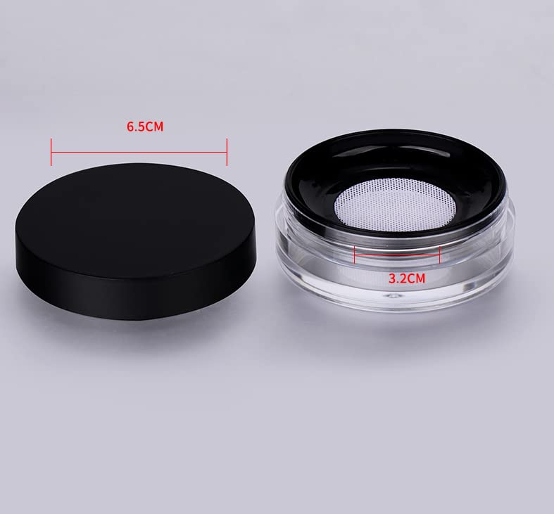 Empty Loose Powder Container 10g with Sponge Puff & Sifter (2 Pack)
