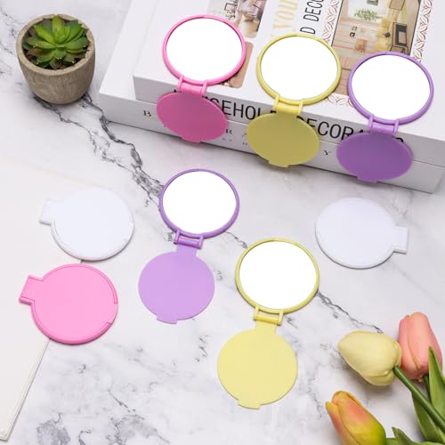 Windspeed 24Pcs Mini Folding Mirror Round Compact, 2.4 in Small Portable Travel Makeup Mirror Compact Mirror for Purse, Women Girls Travel Daily Use