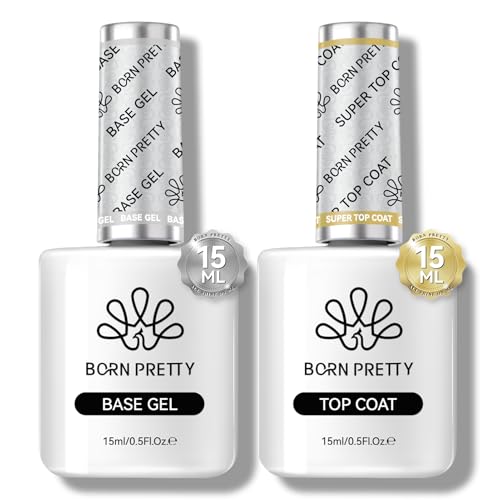 BORN PRETTY No Wipe Gel Top and Base Coat Set - 15ml Long Lasting