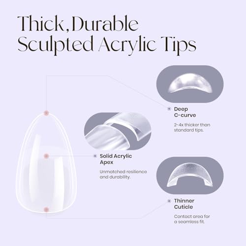 Tipex Instant Apex Gel Nail Tips Almond 128pc