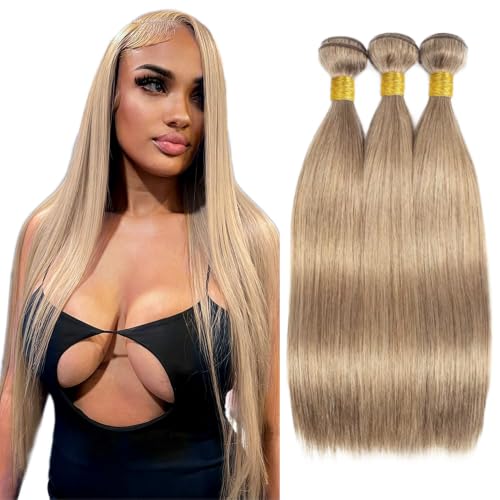 Ash Blonde Human Hair Bundles 30-34 Inch Straight #22