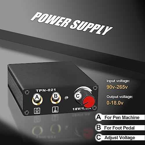 Tattoo Gun Kit for Beginners, Rotary Pen with Power Supply, Professional Ink Kit, Switch & Pigment, Light Tattoo Gun 6 Pcs Cartridge Needles, Complete Starter Set (Black)