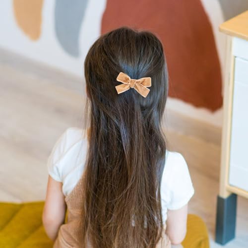 Velvet Bow Hair Clips 12-Pack – 2.8" No-Wrinkle Design for Women & Girls