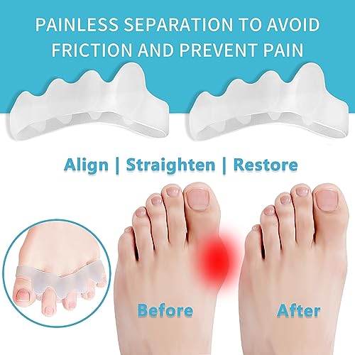 JEVRKAPZ Toe Separators 5 Holes Toe Straightener – Big Toe Align, Bunion Relief