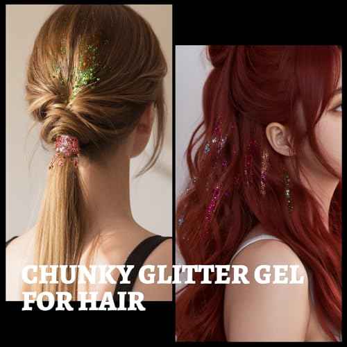Teenitor 24 Colors Body & Hair Glitter Gel - Face, Body, Hair Glitter for Halloween Makeup Festival